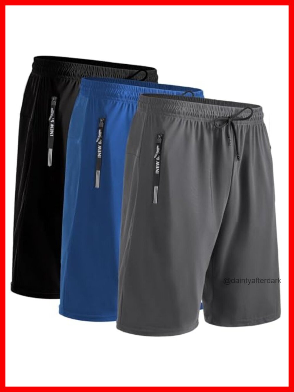 Mens Athletic Shorts with Zipper Pockets Quick Dry Workout Running 9 inch